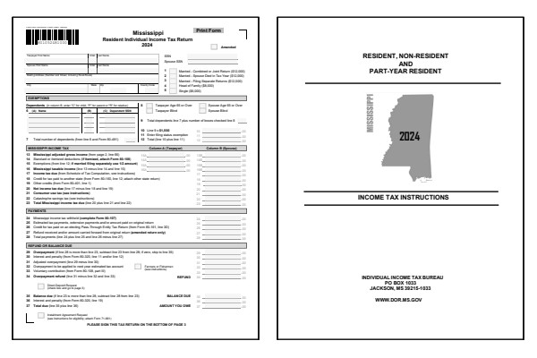 Mississippi Form 80-105 and Mississippi Form 80-105 instructions for tax year 2024.