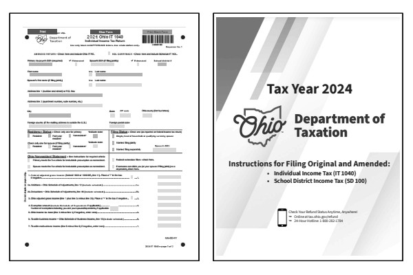 Ohio Form IT-1040 and Ohio Form IT-1040 instructions for tax year 2024.