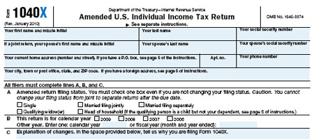 Form 1040x