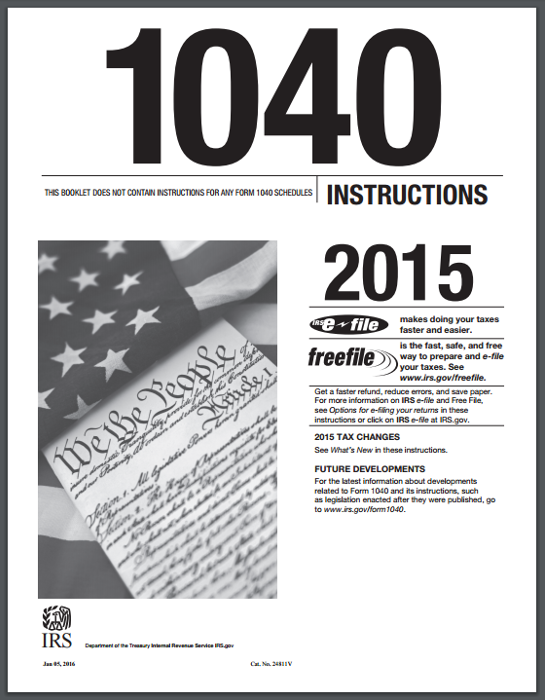 2015 Form 1040 Instructions