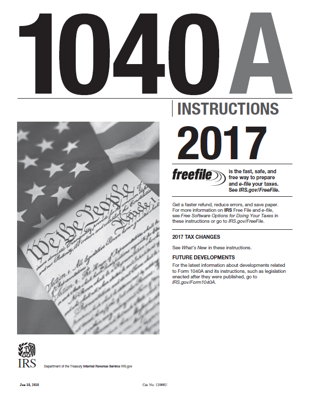 2017 Form 1040A Instructions