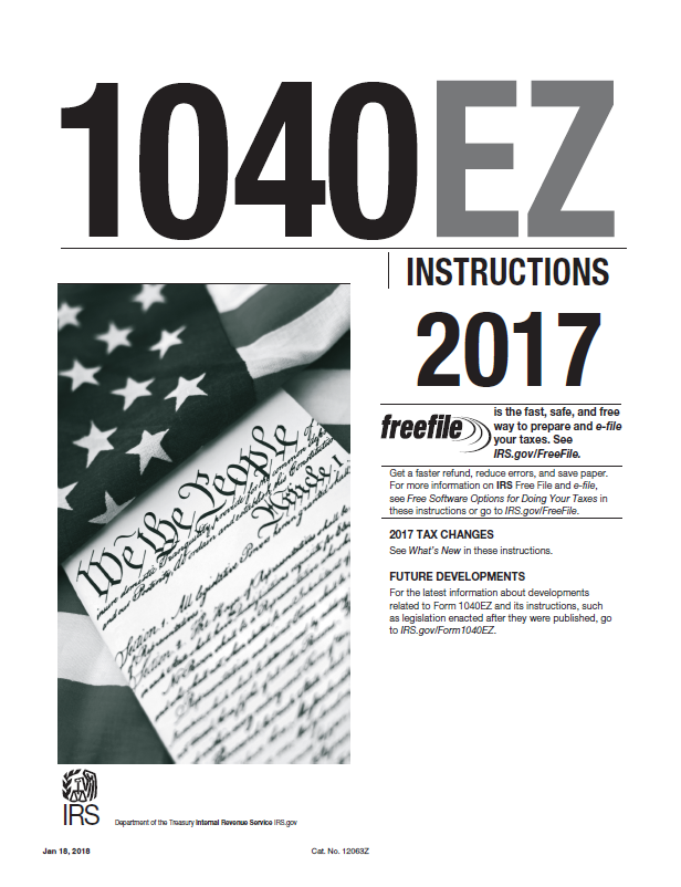 2017 Form 1040EZ Instructions